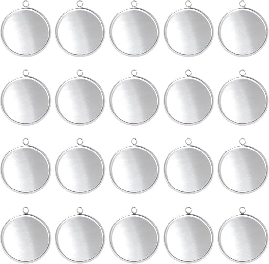 Bezels Pendant Resin - 20 peças de aço inoxidável moldura