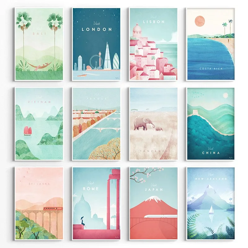 Resin Art World - Pôsteres de Viagem Minimalistas do Mundo: