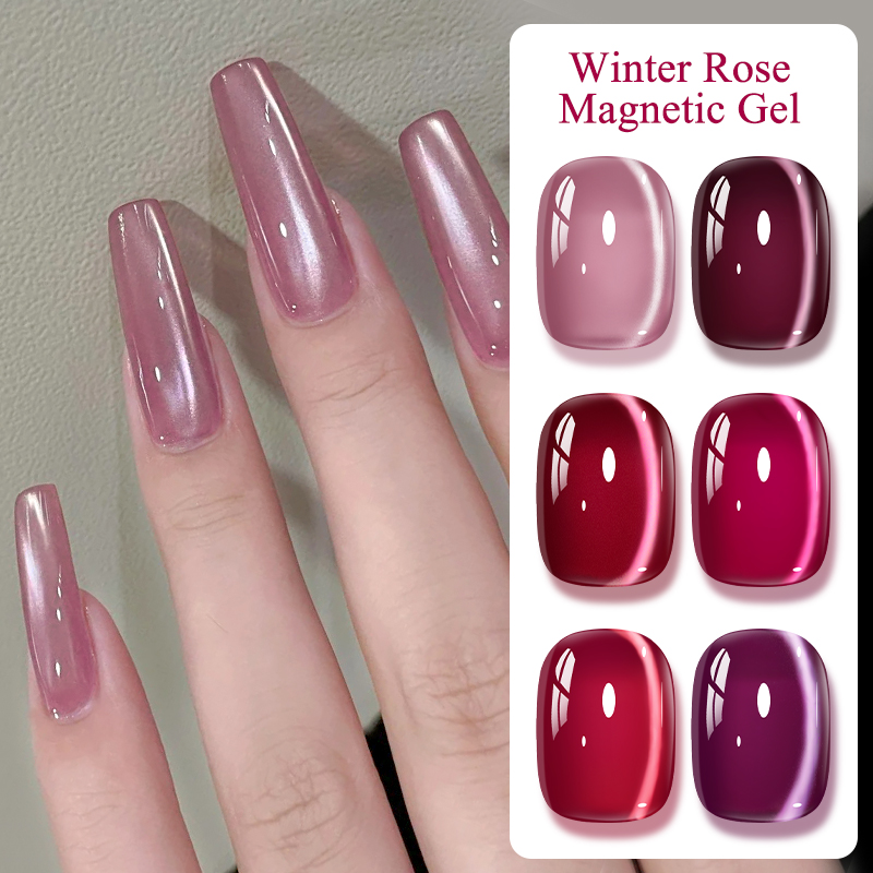 Resin Art Of Rose - Rosa inverno rosa gato gel magnético
