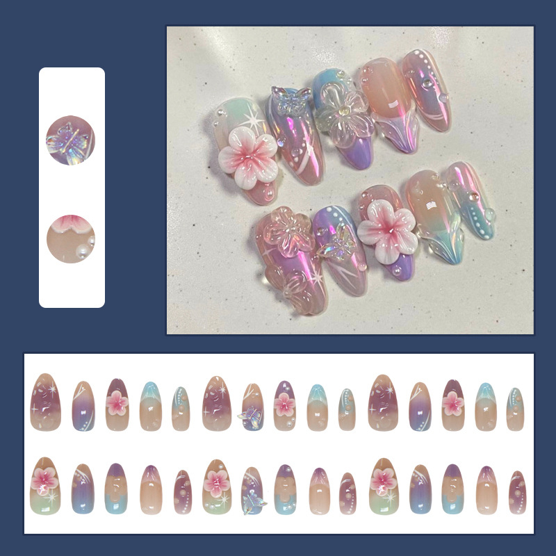 Resin Art Design For Wedding - 30 Unidades de Unhas Postiças com