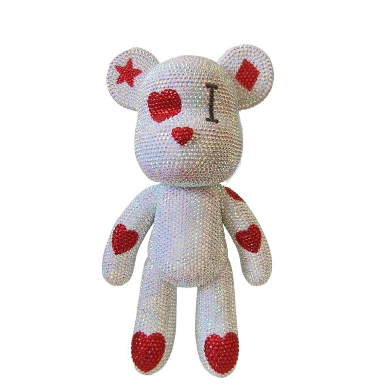 Resin Art Design For Wedding - Personalizado strass casamento urso estátua amor