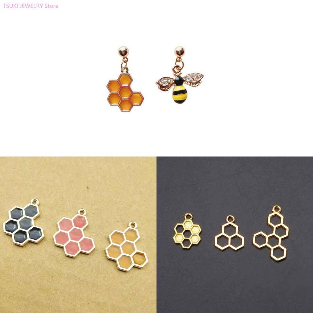 Bezels Pendant Resin - 62ke 10x/conjunto pingente favo dourado, moldura