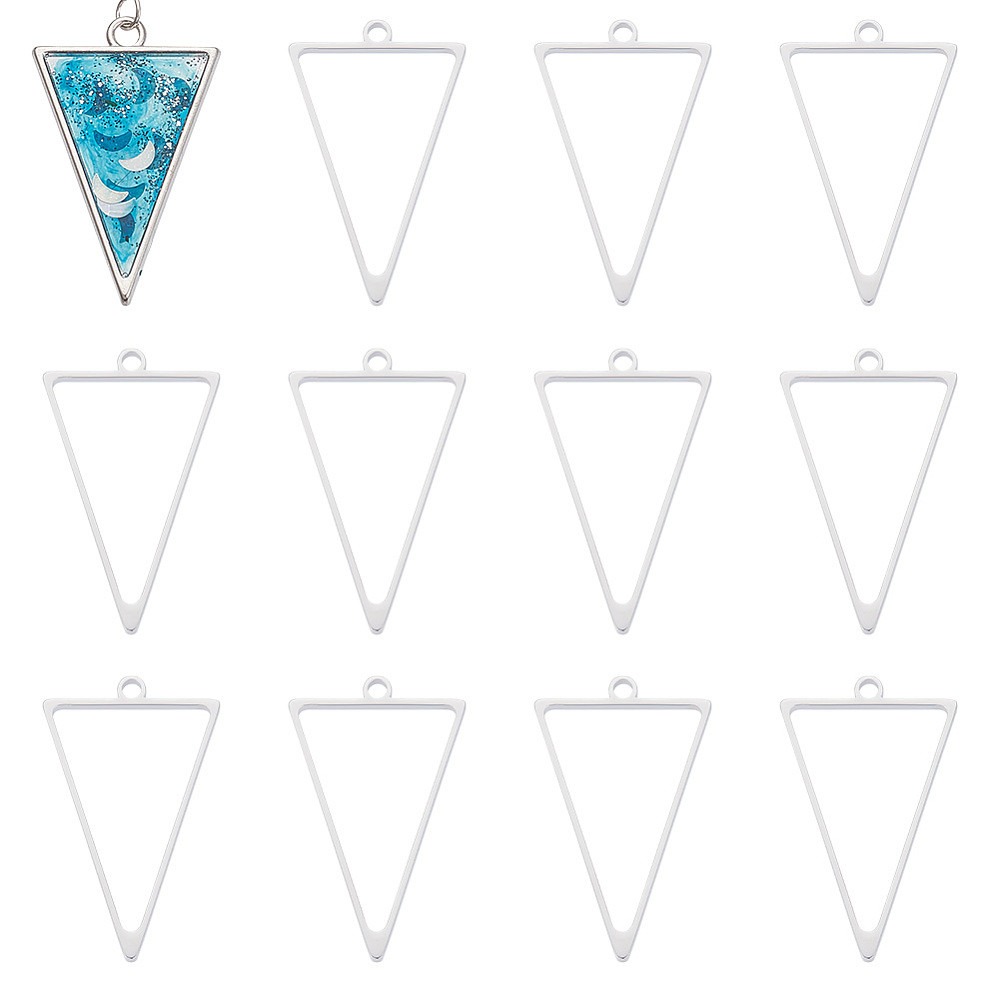 Bezels Pendant Resin - 16 Peças de Pingentes de Aço