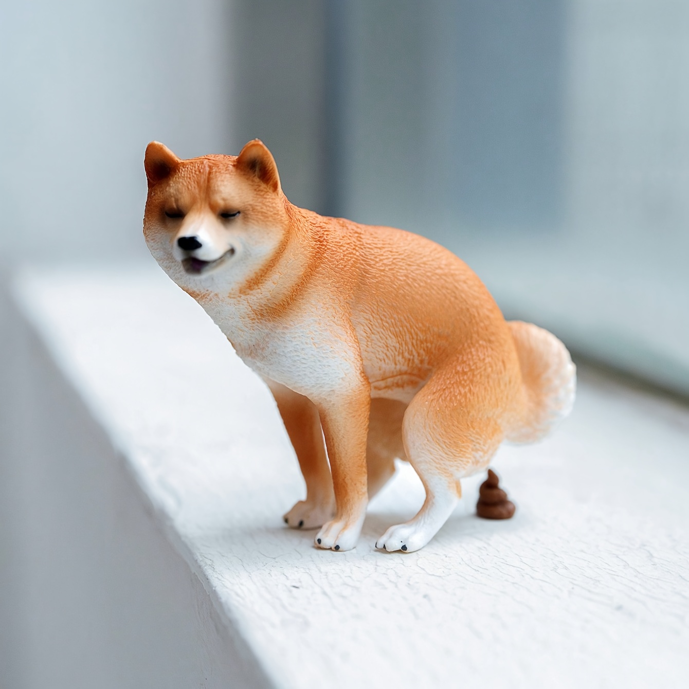Resin Art Toys - Conjunto de estatueta engraçada de shiba