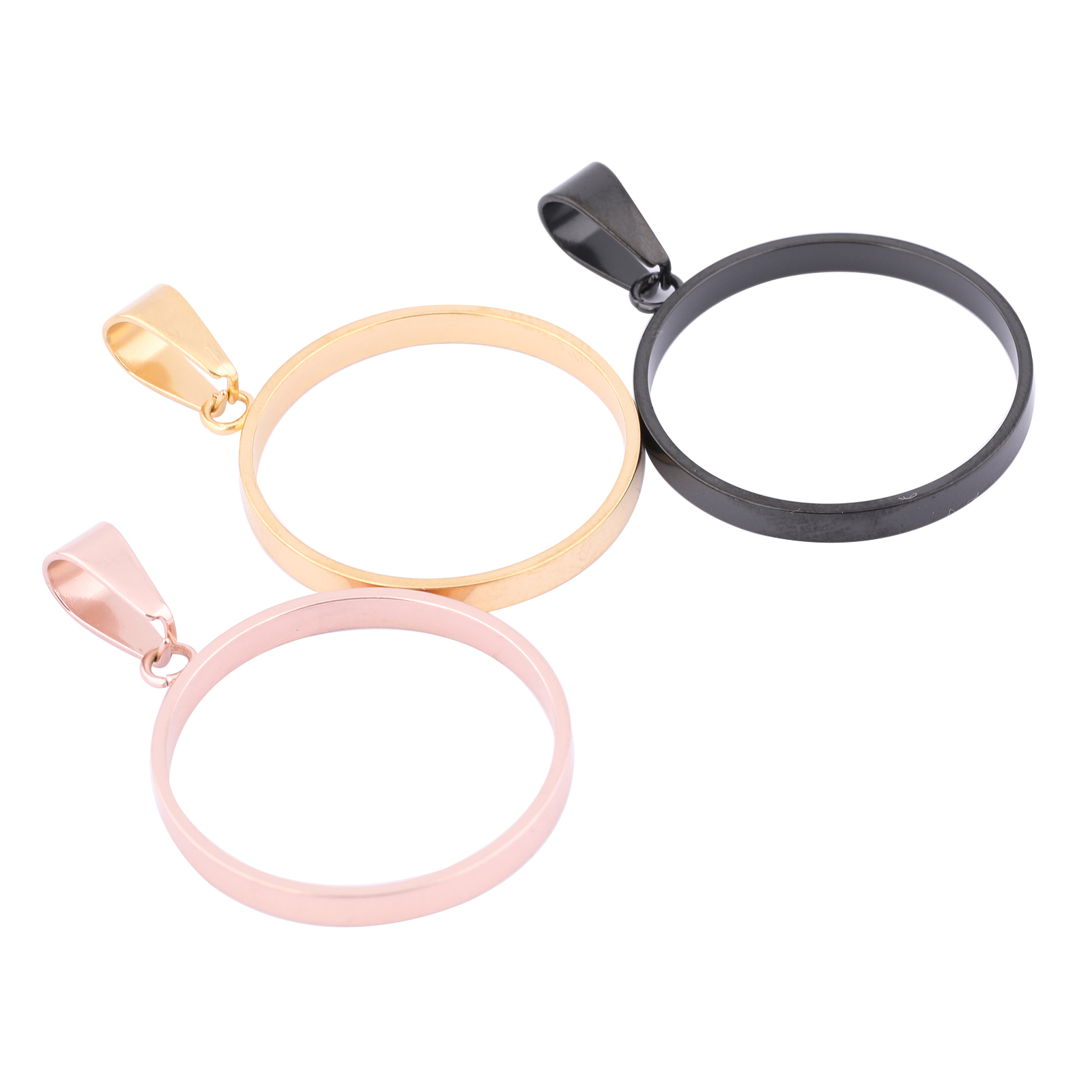 Bezels Pendant Resin - 10 pçs de aço inoxidável rosa