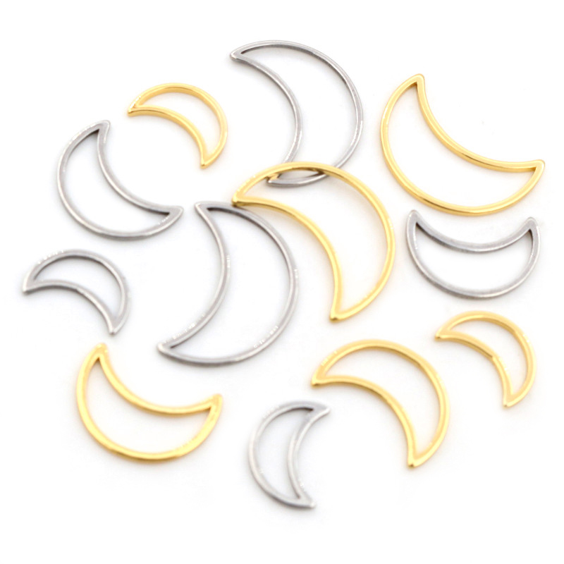 Bezels Pendant Resin - 20pcs 3 Tamanho Charme Lua Ouro