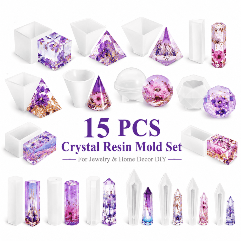 Resin Art Anime - Conjunto de 15 Moldes de Silicone