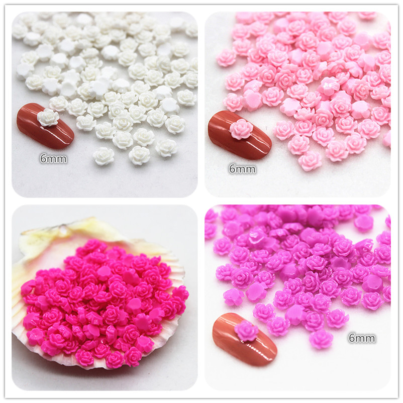 Resin Art Of Rose - Mini Resina Rose Flor Flatback Cabochão,