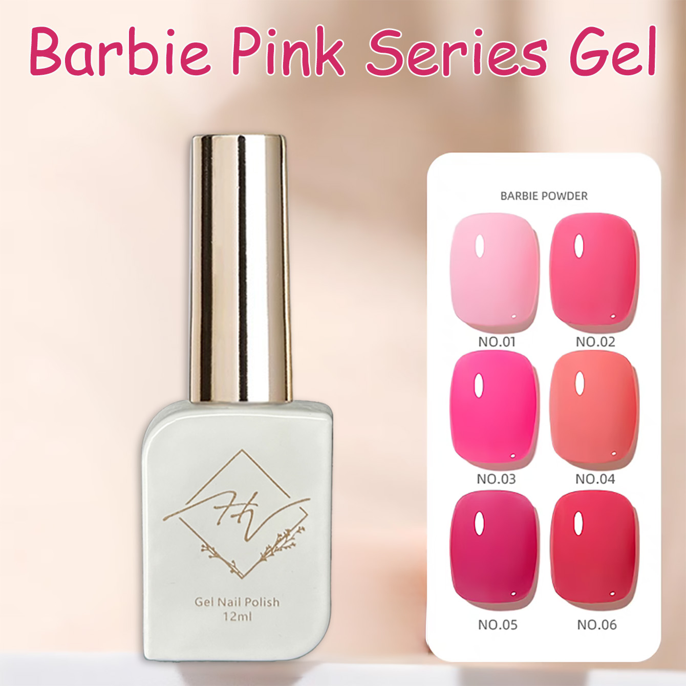 Resin Art Of Rose - ZH1PCS Esmalte em Gel Rosa Quente