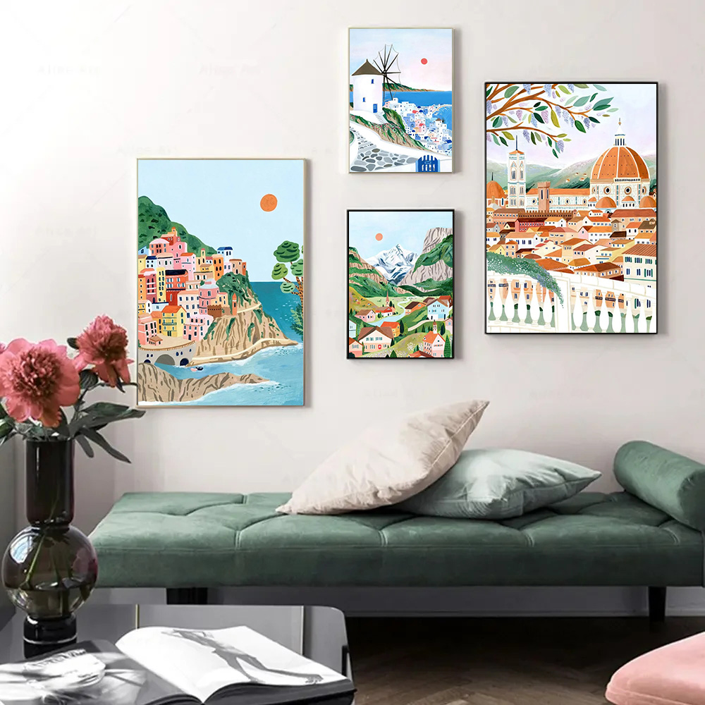 Resin Art World - Pôster de Viagem Mundial: Paisagens da