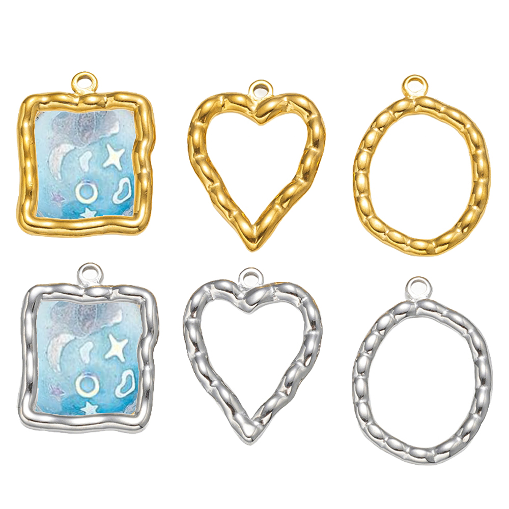 5 pçs de aço inoxidável coraçã - Bezels Pendant Resin avaliação e preço