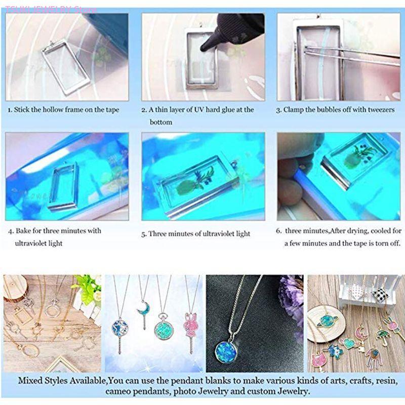 62ke 10x/conjunto pingente fav - Bezels Pendant Resin avaliação e preço