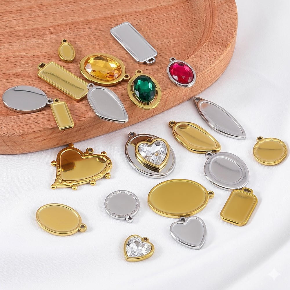 5 peças, 1 peça, Bases de Ping - Bezels Pendant Resin avaliação e preço