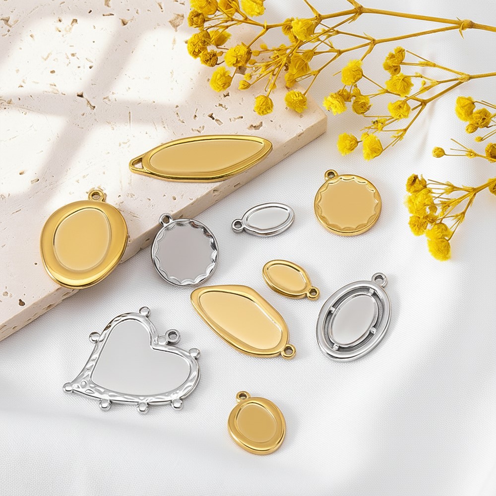 5 peças, 1 peça, Bases de Ping - Bezels Pendant Resin avaliação e preço