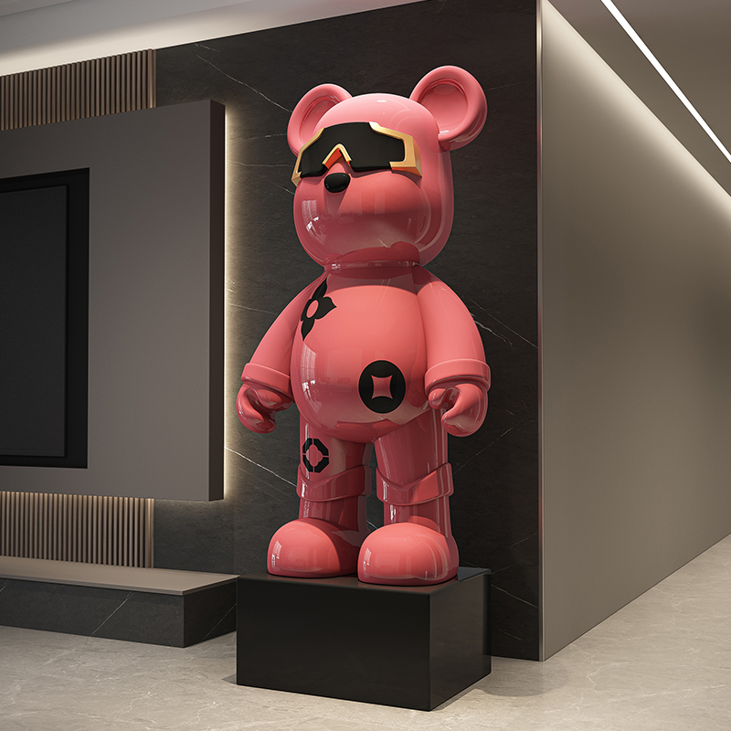 Luz de luxo rosa urso violento - Resin Art Floor avaliação e preço