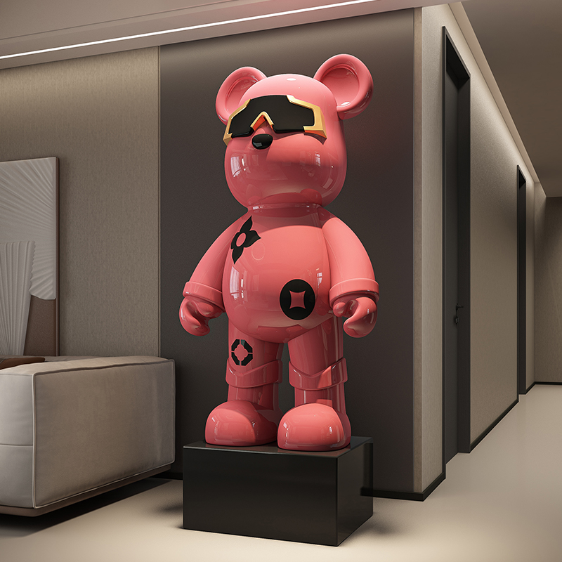 Luz de luxo rosa urso violento - Resin Art Floor avaliação e preço