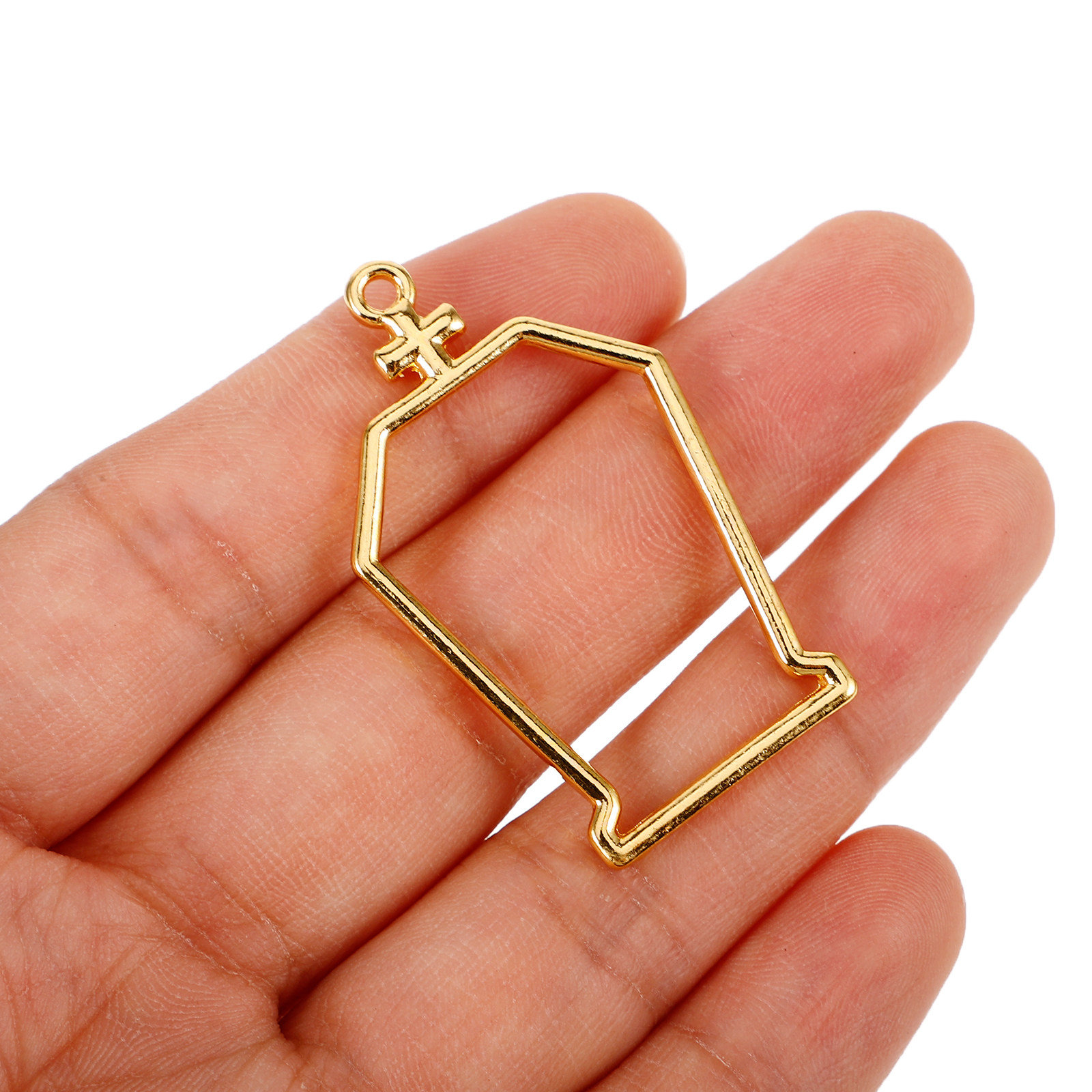 10 Peças Pingentes de Metal em - Bezels Pendant Resin avaliação e preço