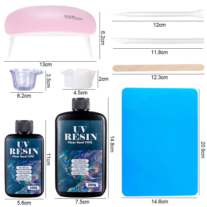 100g/250g resina uv transparen - Resin Art Kit For Beginners avaliação e preço